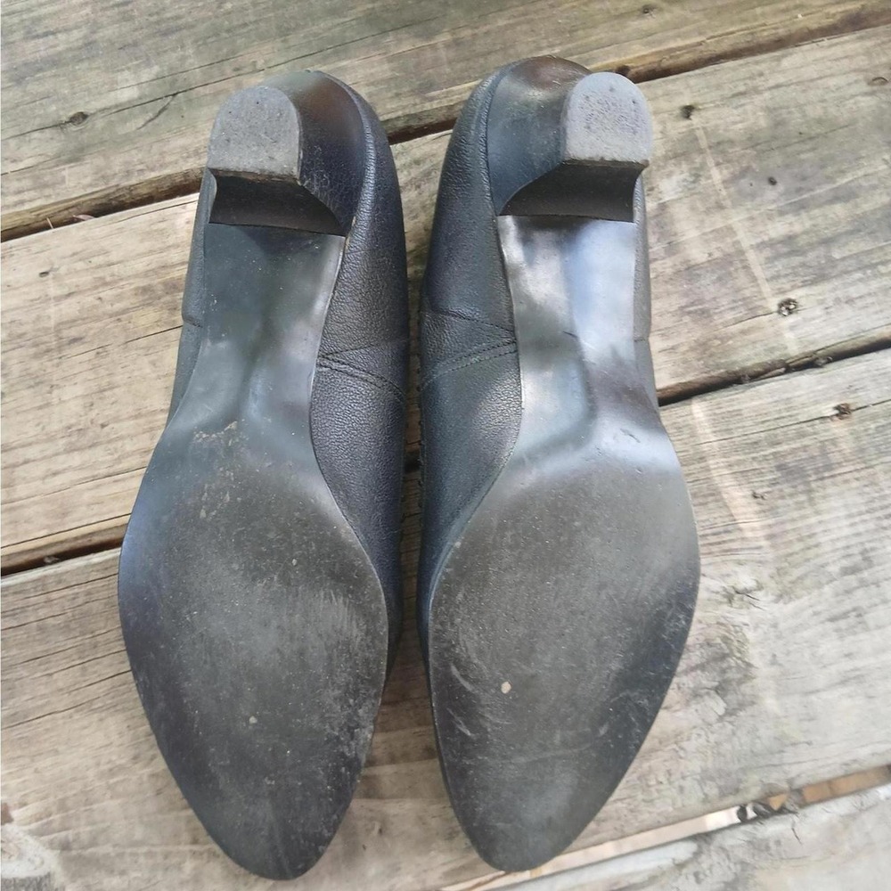 Vintage 60s black leather kitten heels size 8.5 in original box - Picture 3 of 5